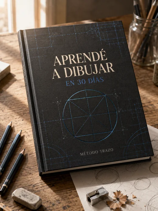 El cuaderno Método Trazo sobre un escritorio de madera, junto a lápices y una goma